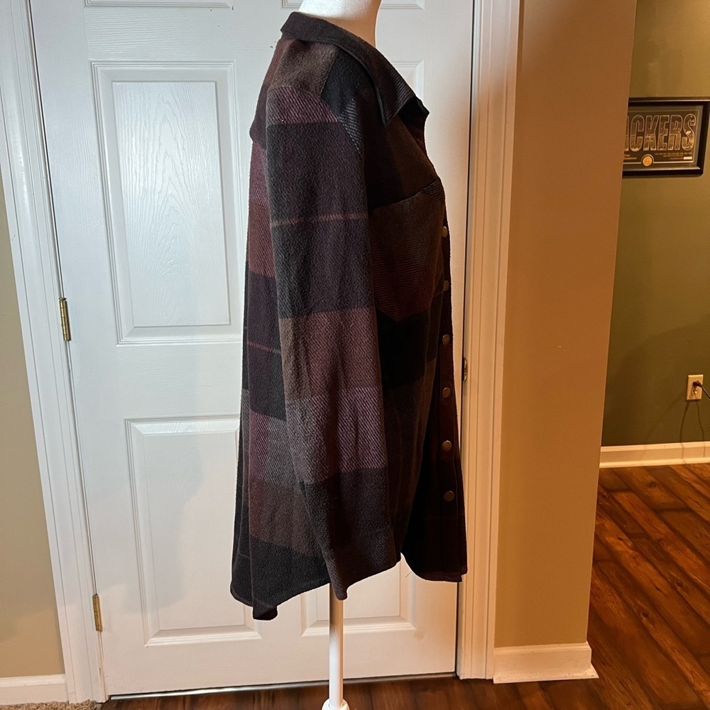 Soft Surrounding Womens Size M Bonfire Plaid Shirt Tunic Dress Shacket Cozy - Picture 4 of 6